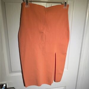 Haight Ashbury Orange Pencil Skirt with Front Slit | Size large